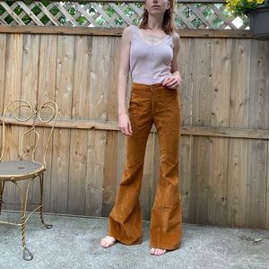 FREE PEOPLE flare rust corduroy pants 2